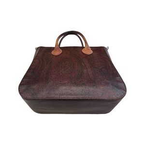 ETRO Milano 1997 Vintage Paisley Print Leather 2 way bag - has d rings